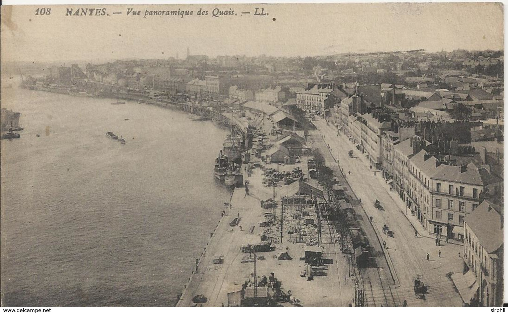 Carte Postale Ancienne De Nantes Vue Panoramique Des Quais - Nantes