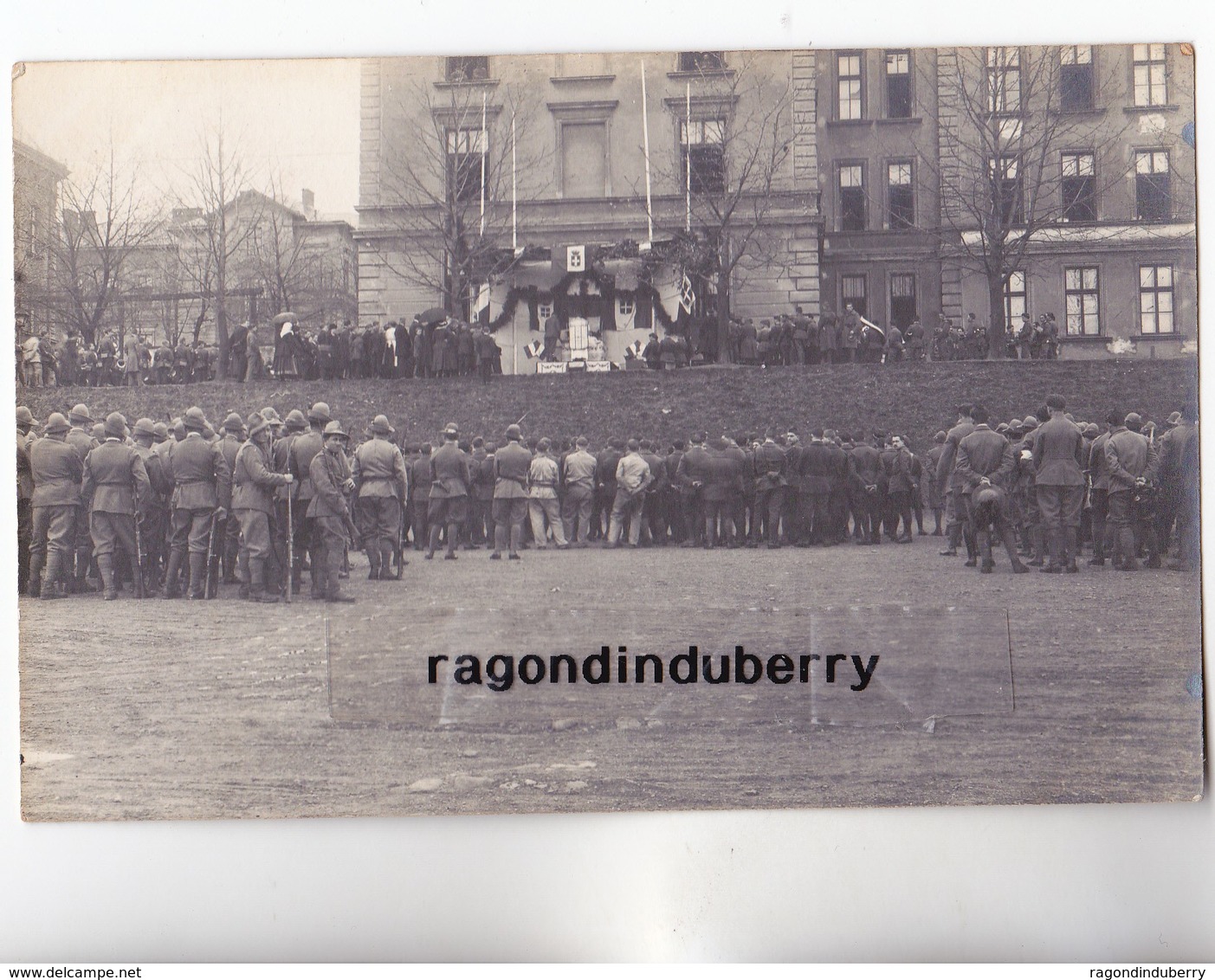 CPA PHOTO - POLOGNE - TESCHEN -CIESZYN - MILITARIA - MESSE En PLEIN AIR Pour Soldats POLONAIS Et Autres 1920 - Polen