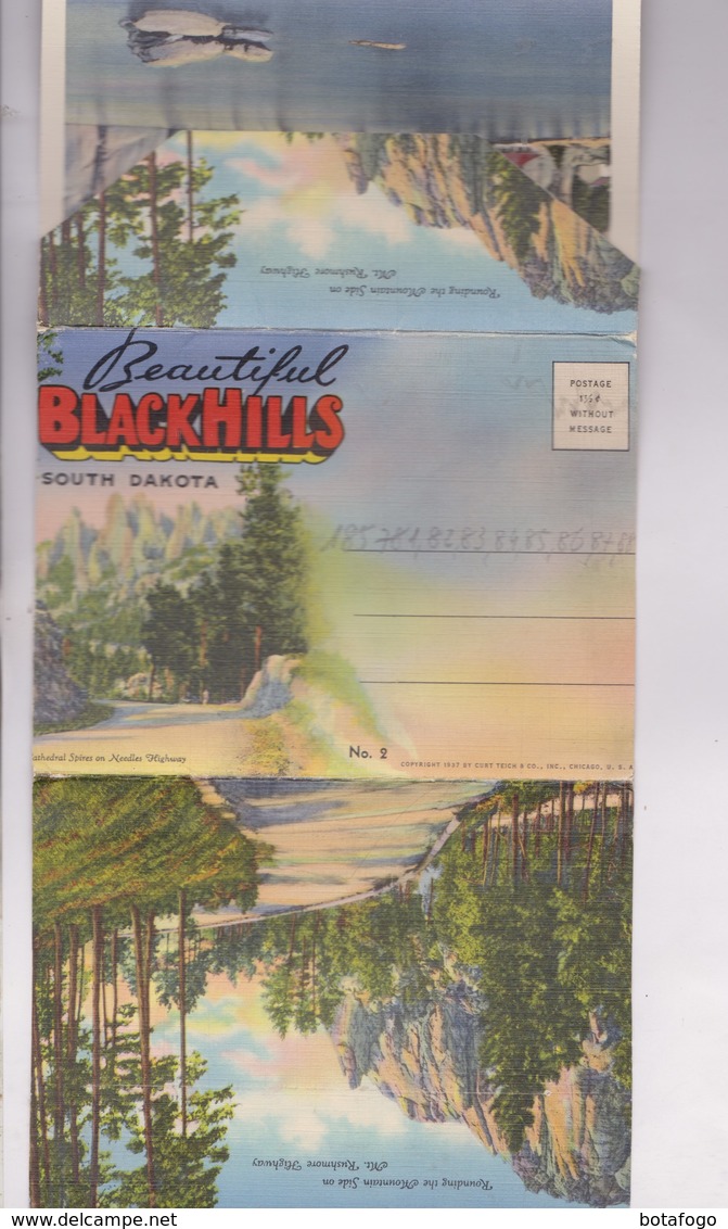 CARNET 20 VUES FACE ET DOS, THE BLACK HILLS OF SOUTH DAKOTA - Mount Rushmore