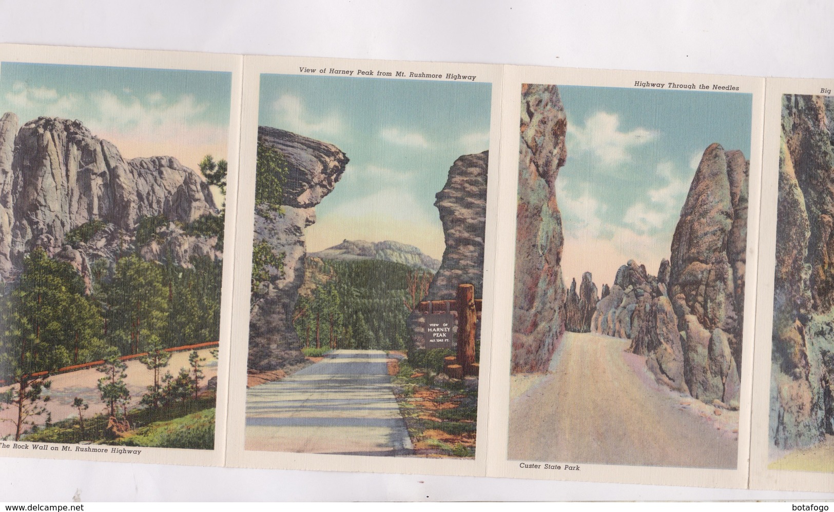 CARNET 20 VUES FACE ET DOS, THE BLACK HILLS OF SOUTH DAKOTA - Mount Rushmore