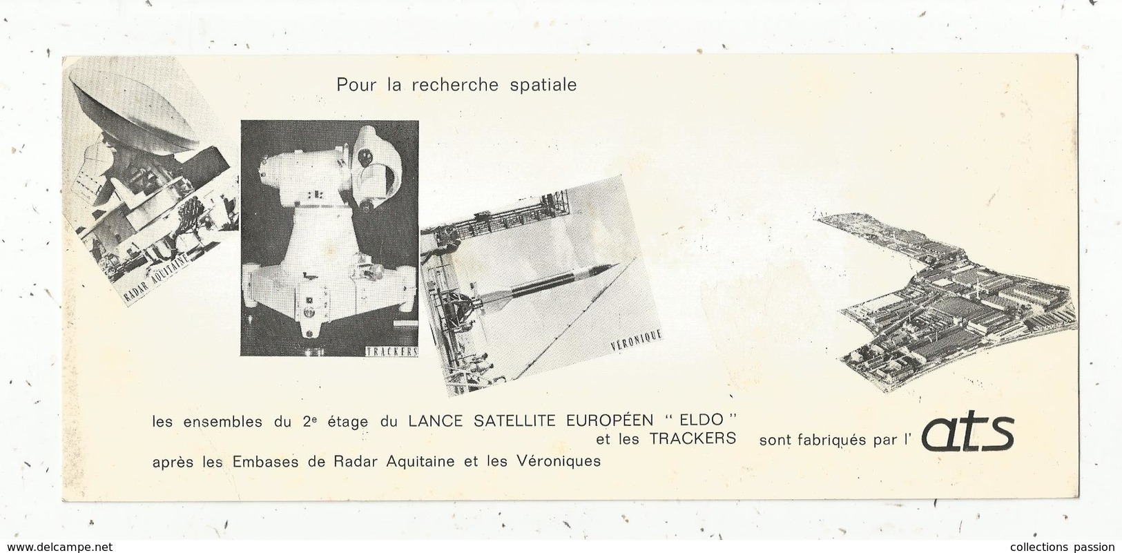 Cp, 230 X 100 Mm , Recherche Spatiale , ATELIER DE CONSTRUCTION DE TARBES , 1965 ,2  Scans, Frais Fr 1.75e - Publicité