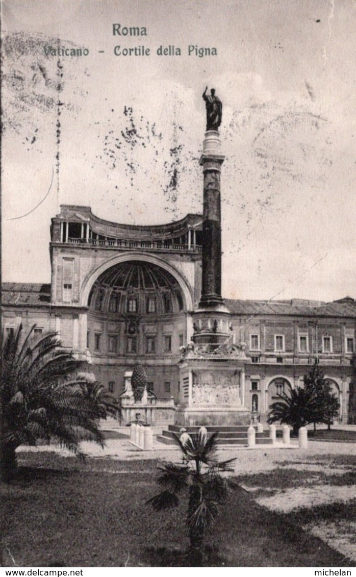 CPA   ITALIE    VATICAN---ROMA---VATICANO---CORTILE DELLA PIGNA---1910---TRES RARE ? - Vatican