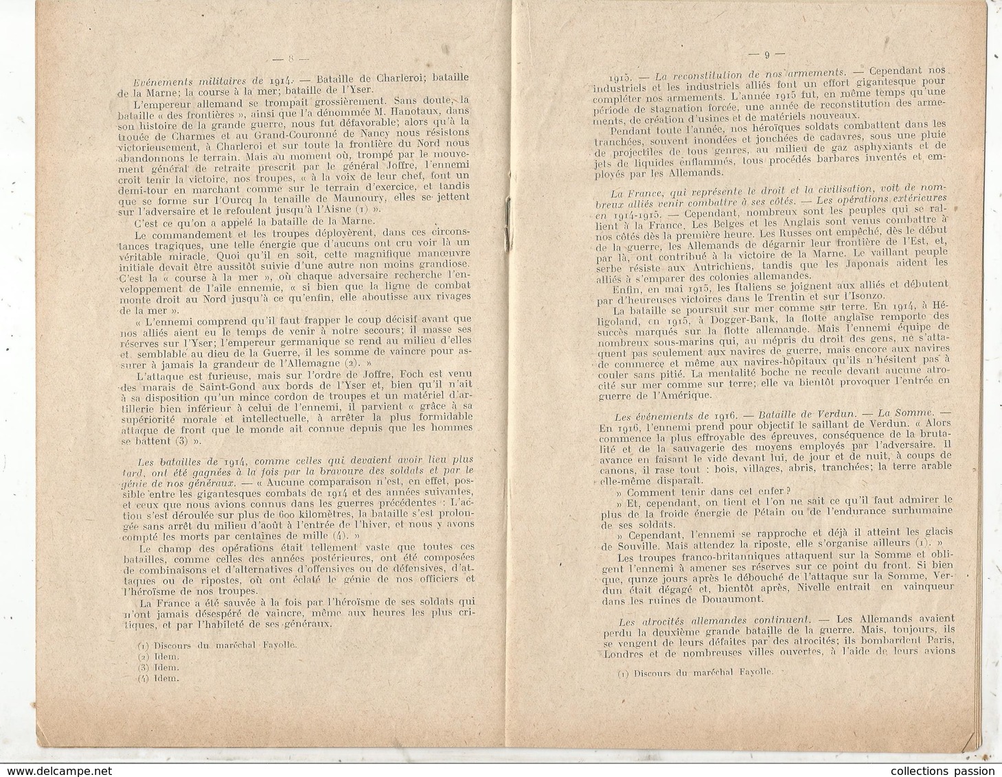 LA GUERRE Et Les RESPONSABILITES DE L'ALLEMAGNE , Guerre 1914-18 ,LIGUE FRANCAISE ,2  Scans, Frais Fr 1.95e - War 1914-18