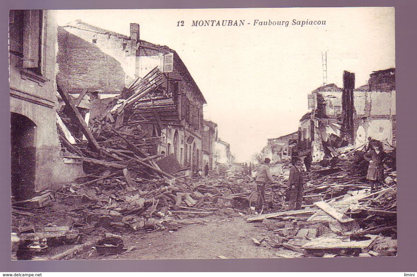 82 - INONDATION 1930 - MONTAUBAN - FAUBOURG SAPIACOU DETRUIT - ANIMÉE - - Montauban