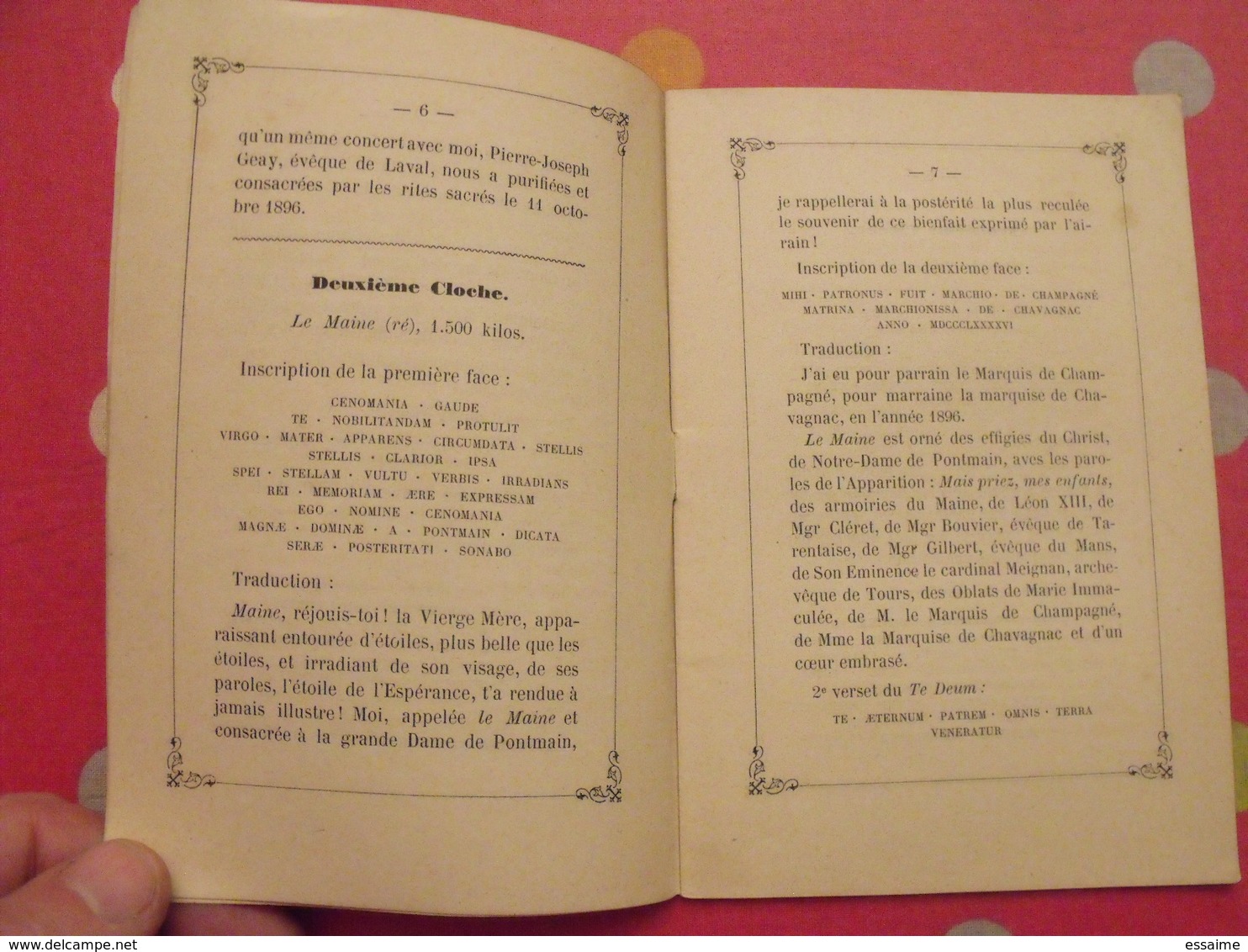 Souvenir Du Baptême Des 25 Cloches Du Carillon Notre-Dame De La Sainte Espérance De Pontmain. 1896 Mayenne - Pays De Loire