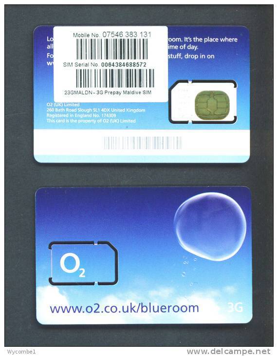 MALDIVES  -  Mint/Unused O2 SIM Chip Phonecard/Prepared For Use In The Maldives As Scan - Maldive