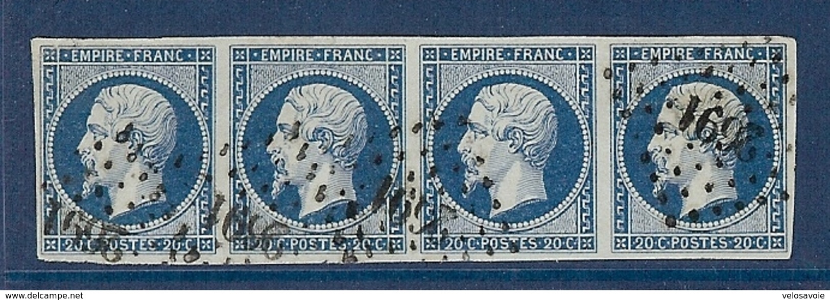 N° 14 EN BANDE 4 OBLITERE PC 2691 TTB - 1853-1860 Napoléon III