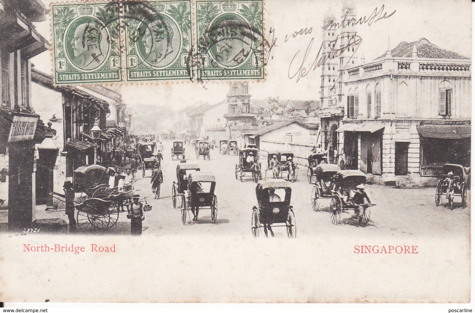 Singapore, Singapour, North Bridge Road, Stamps,timbres ,1909,  2 Scans - Singapore