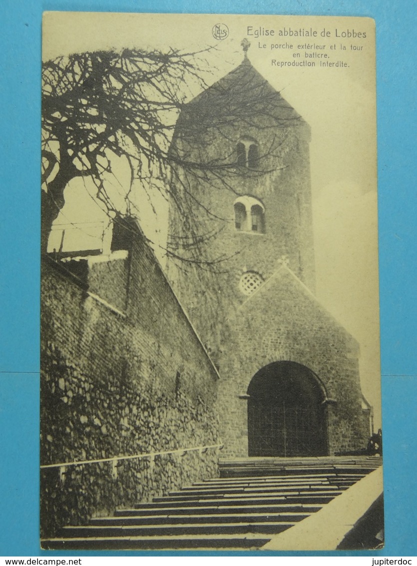 Eglise Abbatiale De Lobbes Le Porche Extérieur Et La Tour En Baticre - Lobbes