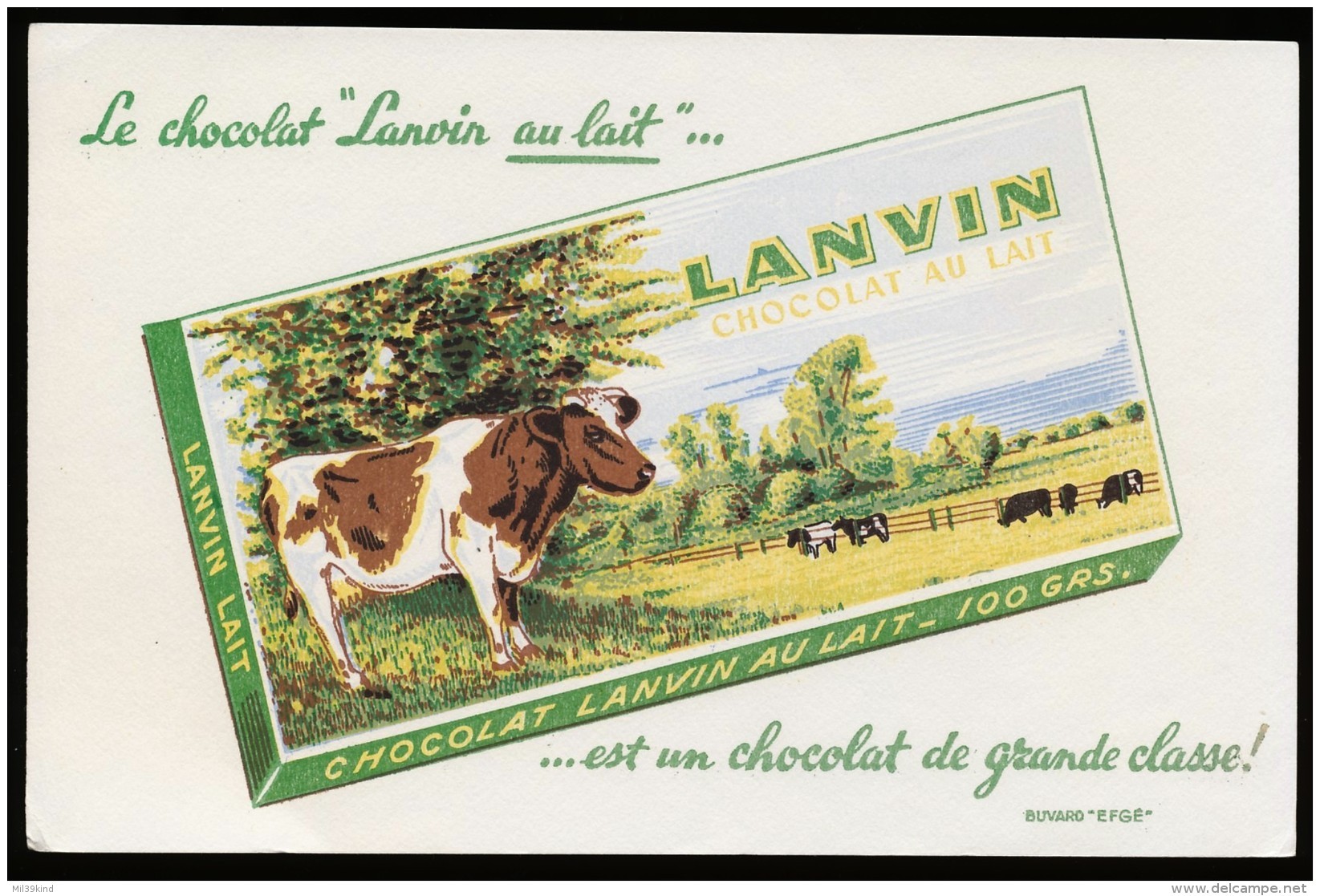 Buvard  -  Chocolat LANVIN - Chocolat