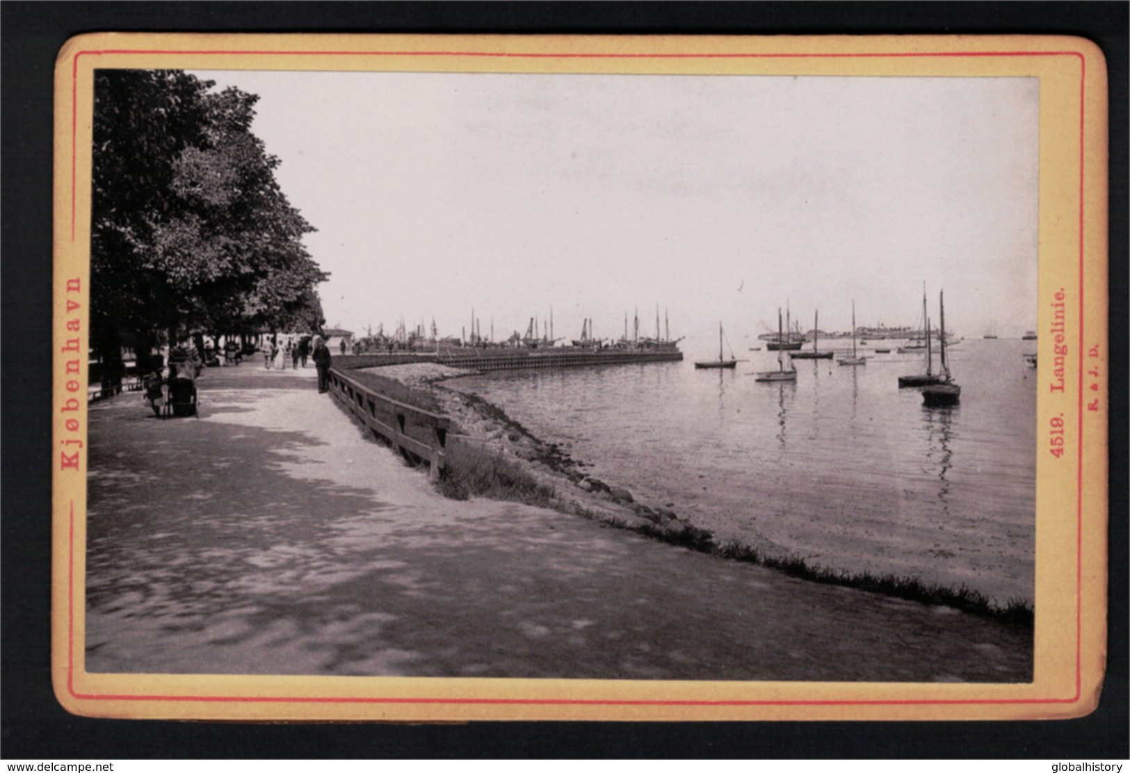 DE1987 - COPENHAGEN - LANGELINIE - SAILING BOATS - CABINET PHOTO - 1880-1890 No. 4519 - Danemark