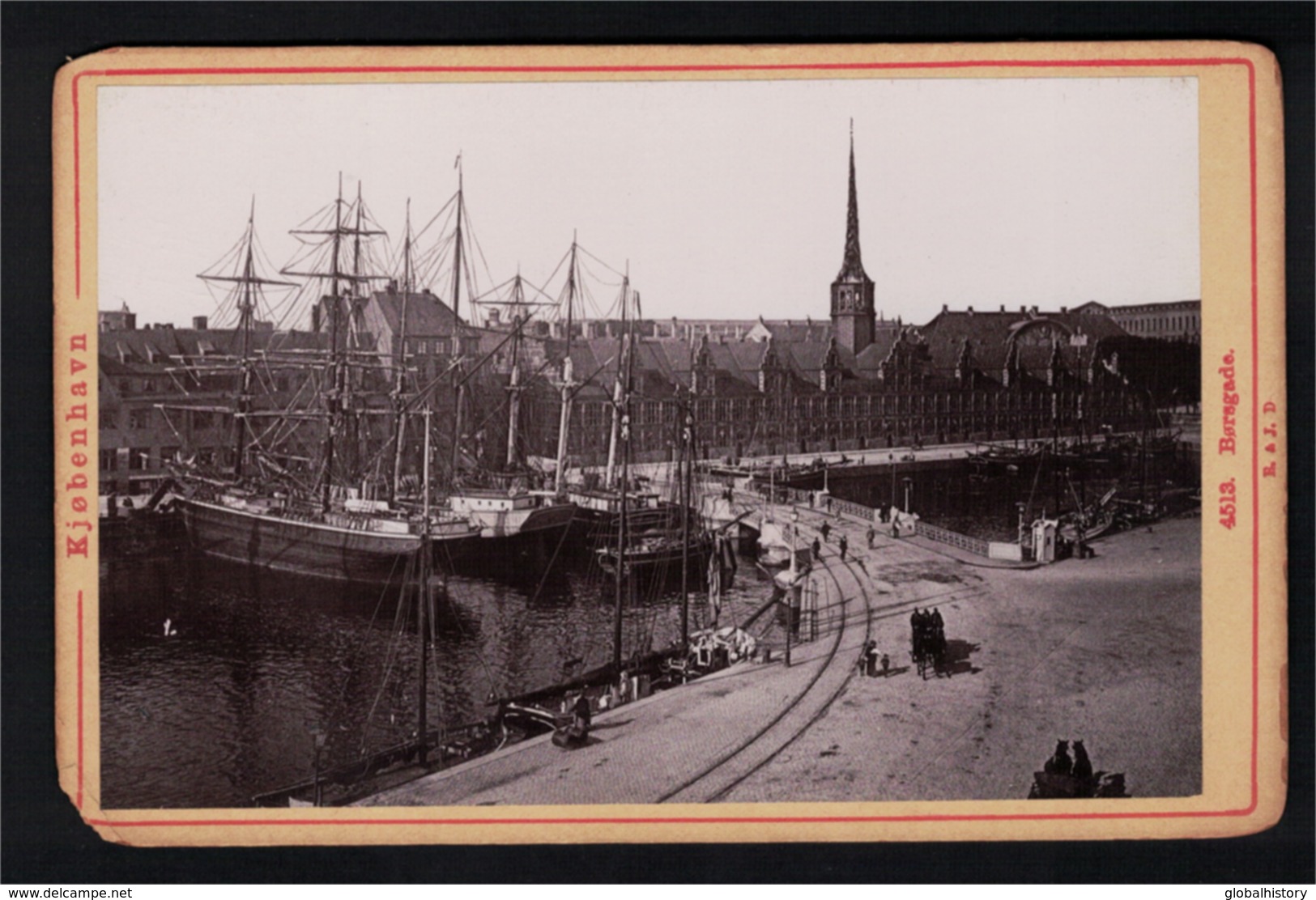 DE1989 - COPENHAGEN - BØRSGADE - SCHOONER SHIPS - CABINET PHOTO - 1880-1890 No. 4513 - Danemark