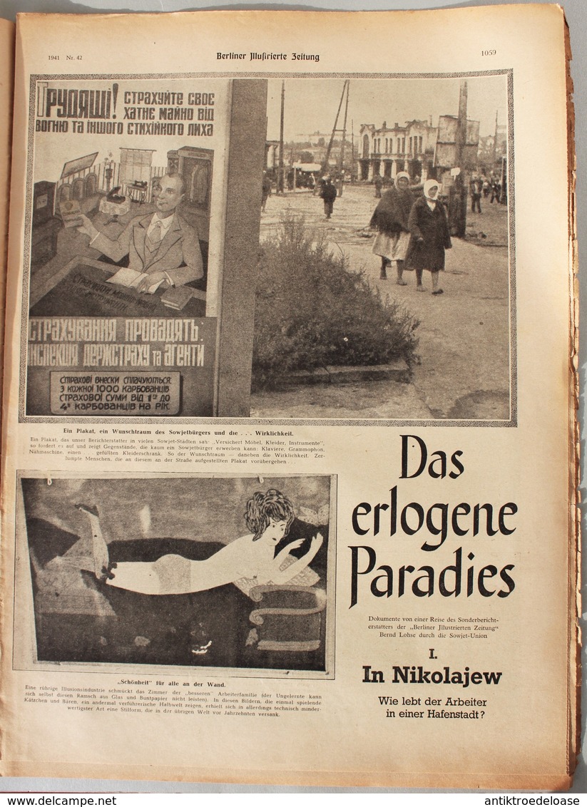 Berliner Illustrierte Zeitung 1941 Nr.42 Das Sowjet-Paar.Das Erlogene Paradies In Nikolajew - Deutsch