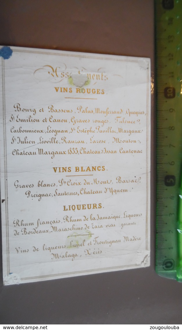 Carte Porcelaine De Visite Delbos Ainé Vin De Bordeaux - Cartes De Visite