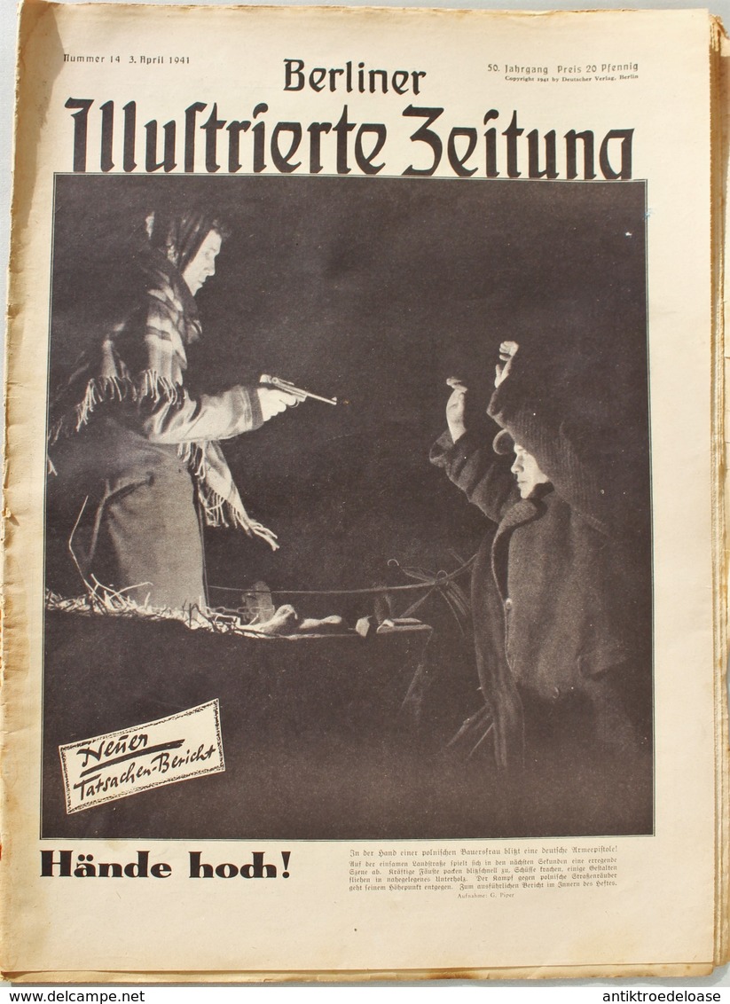 Berliner Illustrierte Zeitung 1941 Nr.14 Hände Hoch! Polnische Bauersfrau Mit Deutscher Armeepistole - Duits