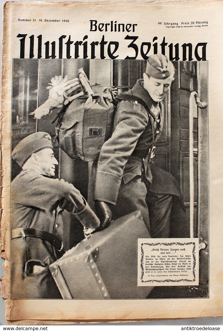 Berliner Illustrierte Zeitung 1940 Nr.51 Grüß Deinen Jungen...Deutscher Soldat Im Urlauberzug - Deutsch