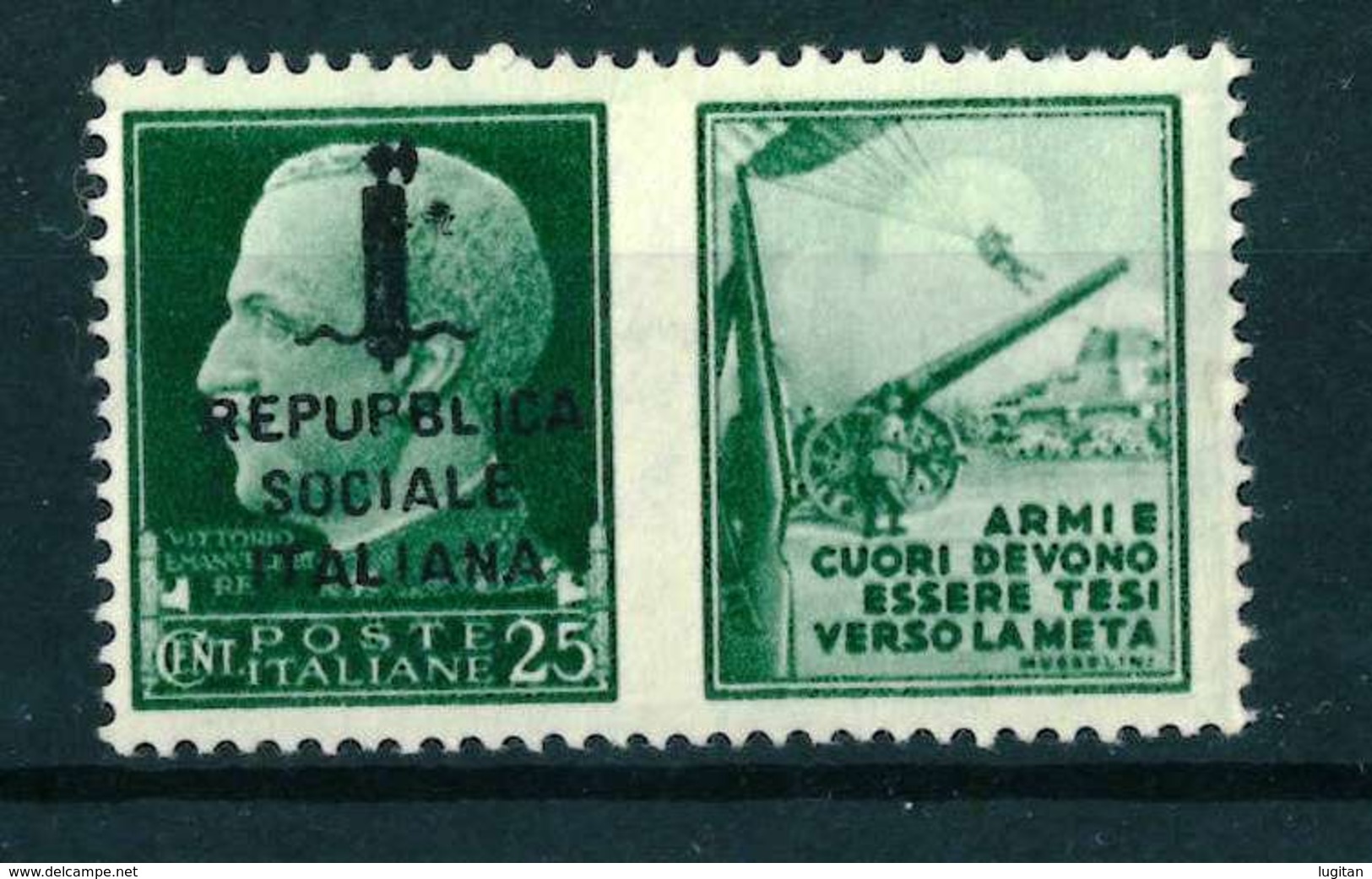 VARIETA' - REPUBPLICA ITALIANA SASS. 26 H - NUOVO MNH**  - PROPAGANDA DI GUERRA - Oorlogspropaganda