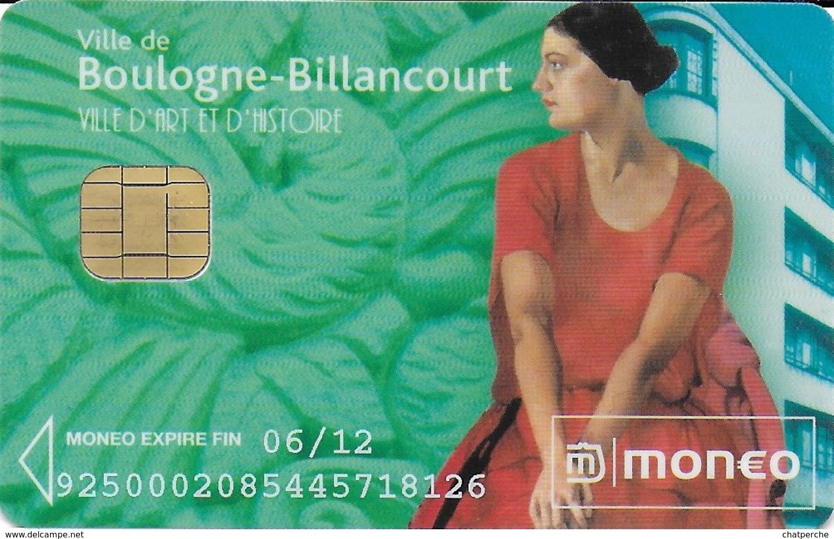 CARTE A PUCE CHIP CARD MONEO STATIONNEMENT BOULOGNE-BILLANCOURT TRACES USAGE MAIS TTB - Monéo