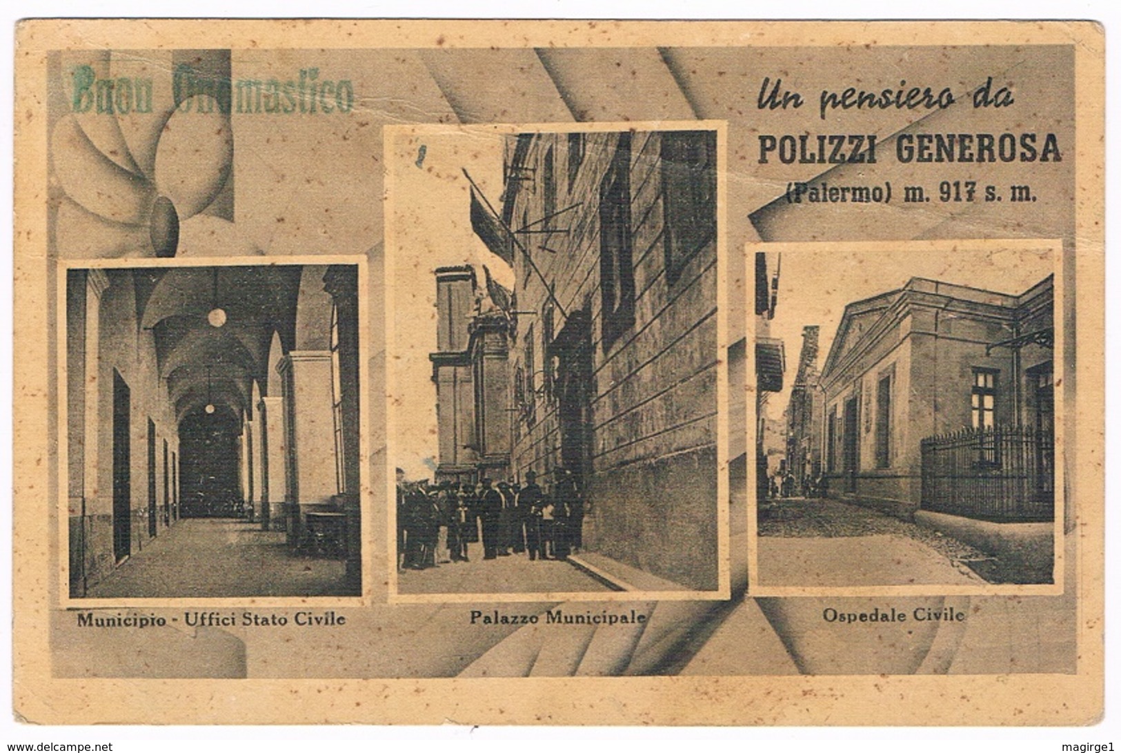 B3262- Palermo, Polizzi Generosa Un Pensiero, Viaggiata 1947, Piega In Alto A Destra - Palermo