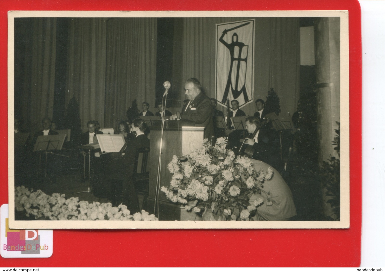 CARTE PHOTO KLIMMER BUCKEBURG  Discours Concert Drapeau Croisés Croisade ORDRE TEMPLIERS ? - Bueckeburg