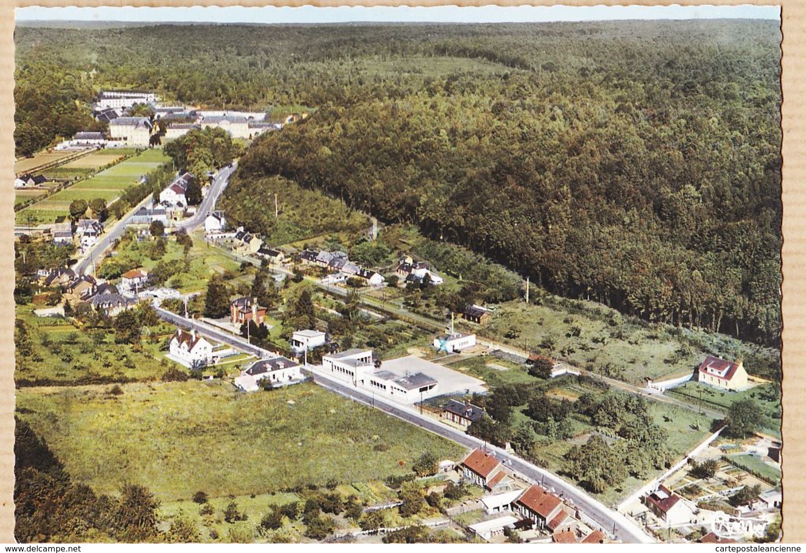 X02148 PREMONTRE Aisne Groupe Scolaire Ancienne Abbaye XVIIIe Vue Générale Aérienne 1950s Photo-Bromure COMBIER - Autres & Non Classés