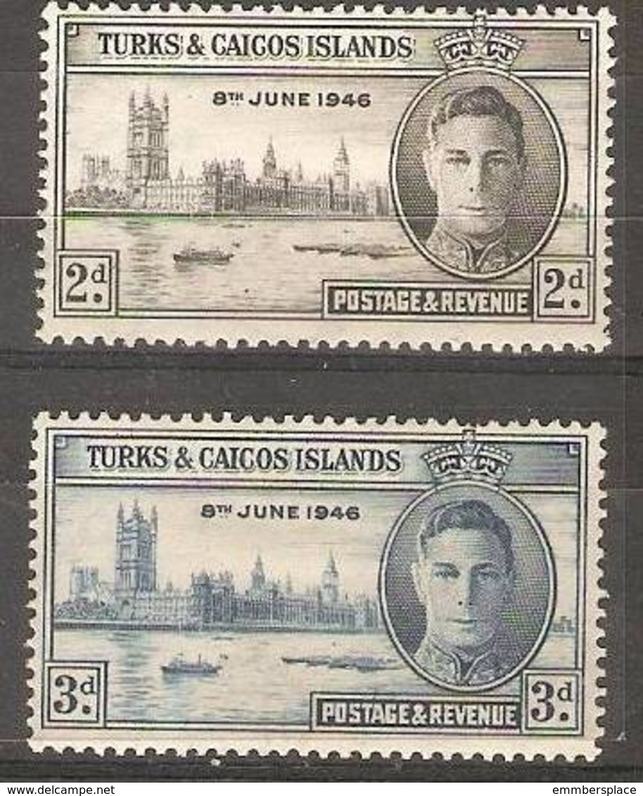 Turks & Caicos - 1946 Victory MH *  SG 208-9 - Turks And Caicos