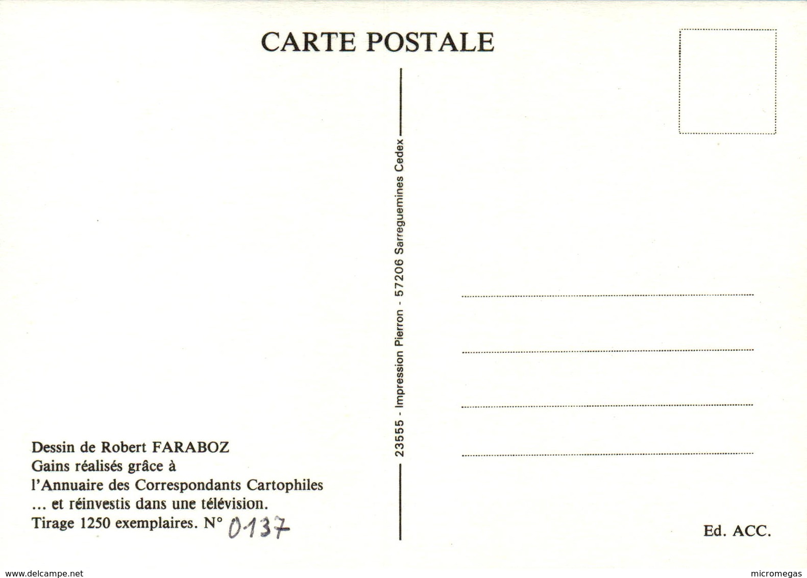 Annuaire Des Correspondants Cartophiles - Dessin De Robert FARABOZ - Bourses & Salons De Collections