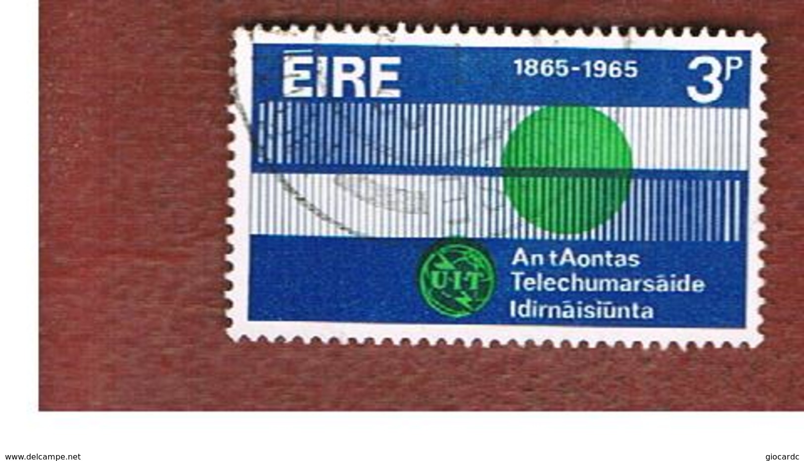 IRLANDA (IRELAND) -  SG 205   -    1965  U.I.T. CENTENARY  - USED - Usati