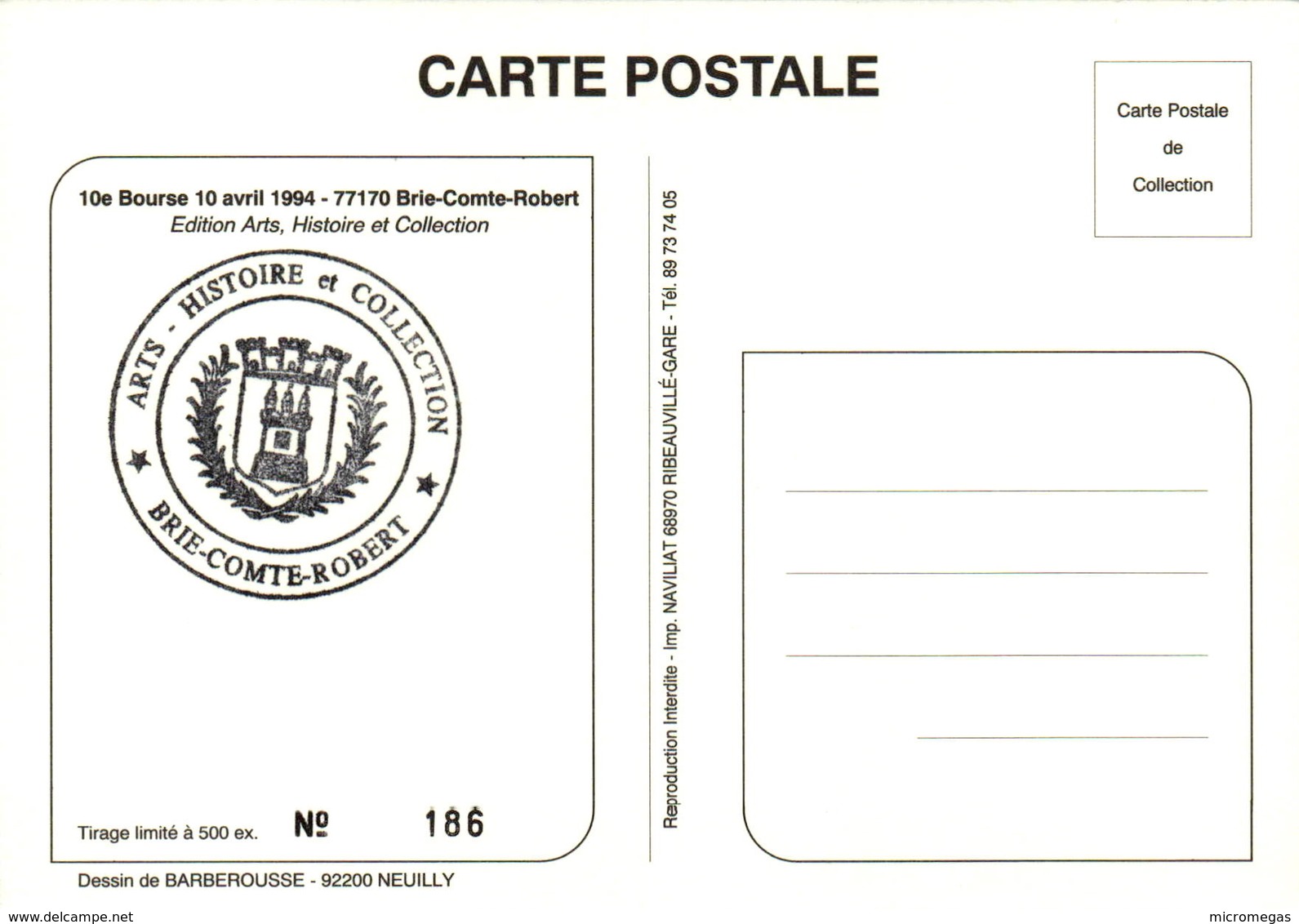 BRIE-COMTE-ROBERT - 10e Bourse - 1994 - Bourses & Salons De Collections