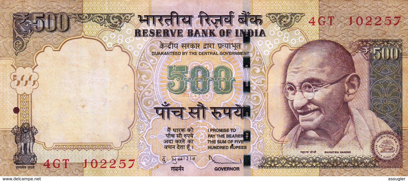 INDIA 500 RUPEES 2013 F-VF P-106e "free Shipping Via Registered Air Mail" - India