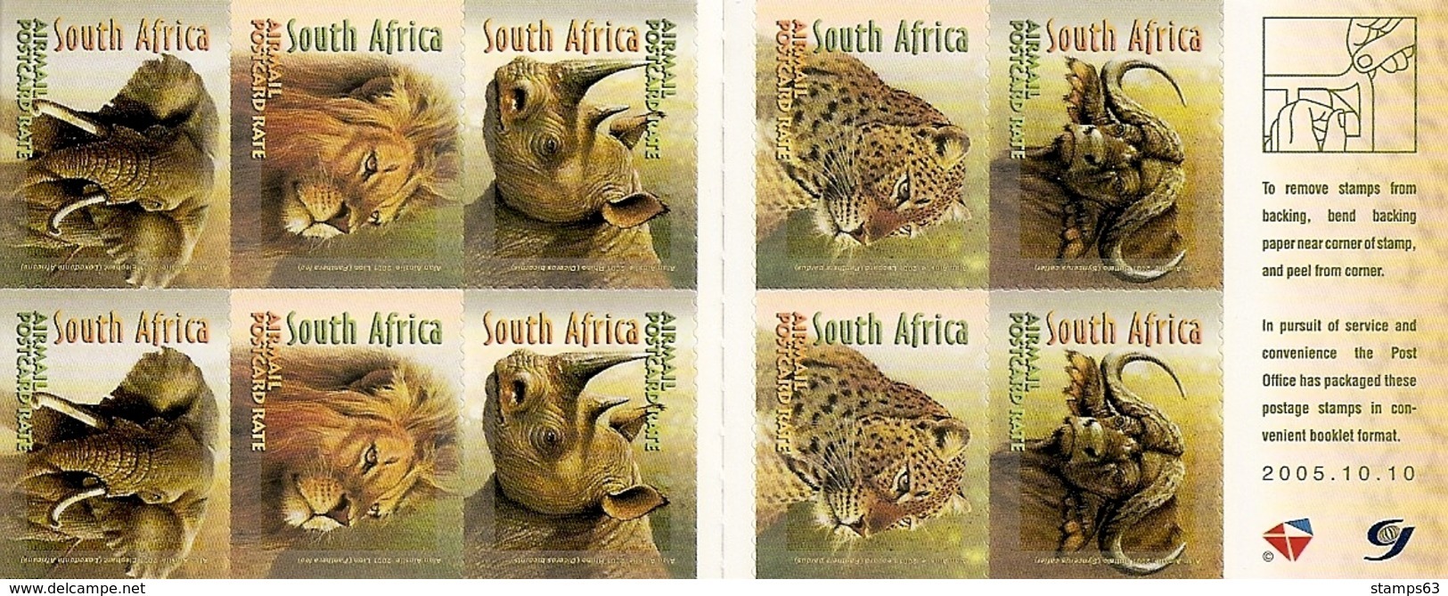 SOUTH AFRICA, 2005, Booklet 61b,  Big Five, Reprint 2005 - Carnets