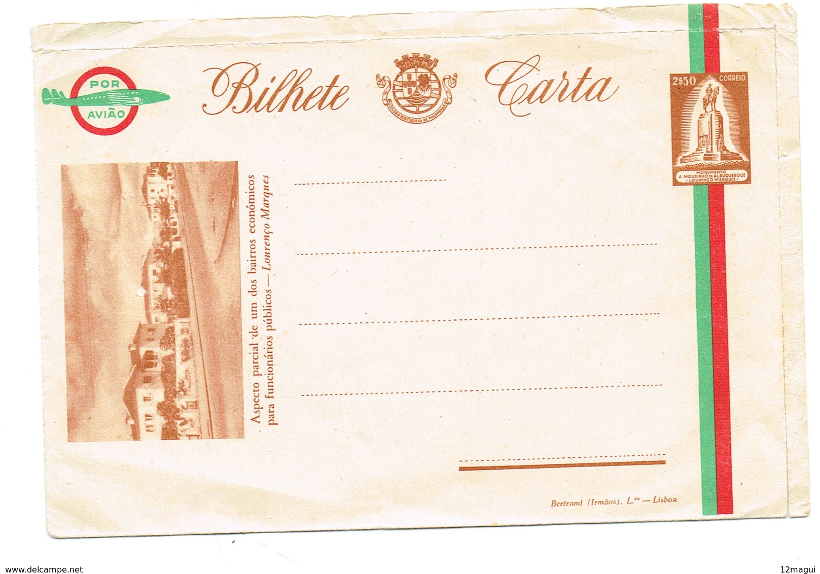 PORTUGAL- MOÇAMBIQUE -BILHETE CARTA-- 2$50-- - Enteros Postales