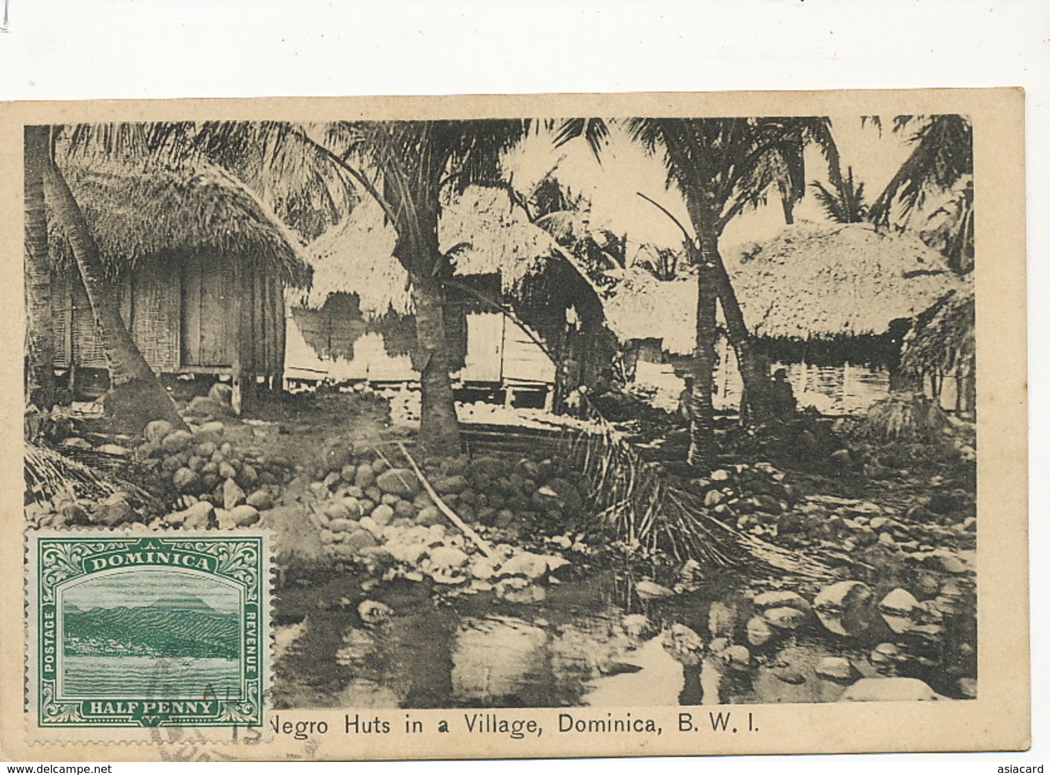 Dominica , Negro Huts In A Village B.W.I.  Edit Pinard  Sries Phillip P. Used To Paris - Dominique