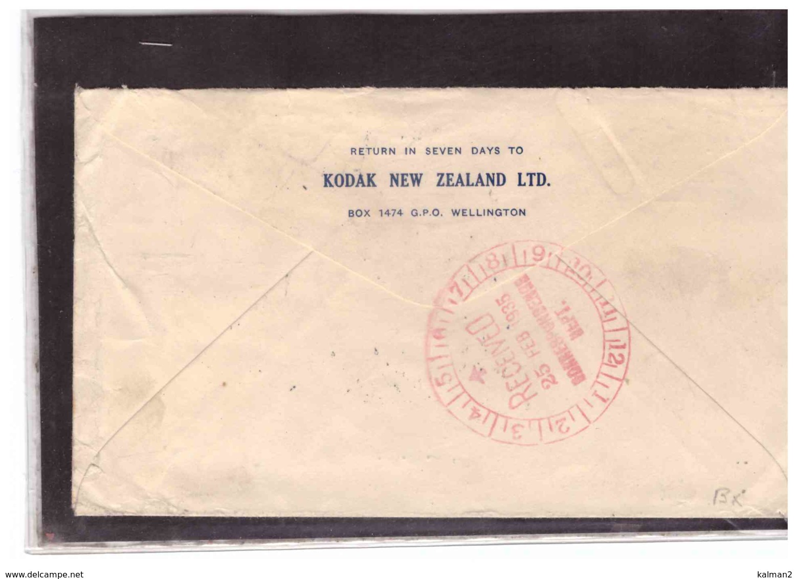 TEM6313   -   WELLINGTON   8.2.1935  /    AIR MAIL COVER TO LONDON VIA  AUSTRALIA-SINGAPORE-ENGLAND - Covers & Documents