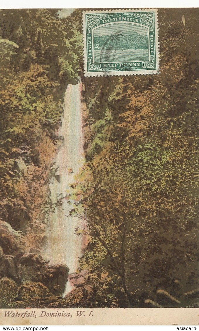 Dominica  Waterfall W.I.  Undivided Back . Stamped But Not Postally Used - Dominique