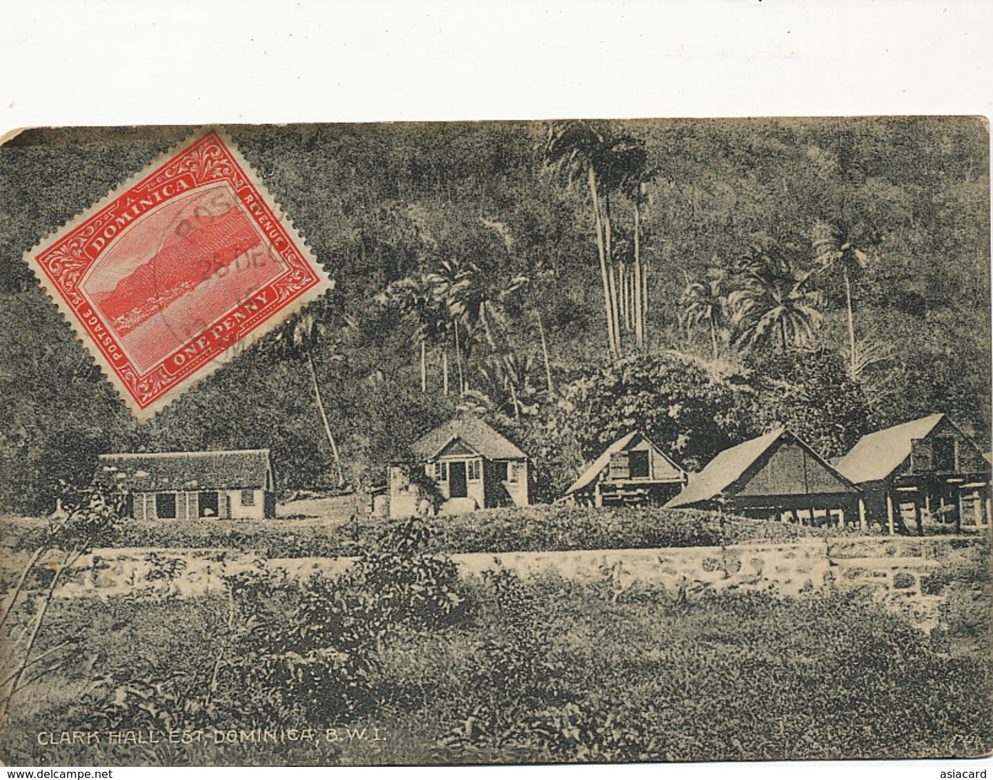 Dominica  Clark Hall East  B.W.I.  Stamped But Not Postally Used  Rounded Corner Top Left - Dominica