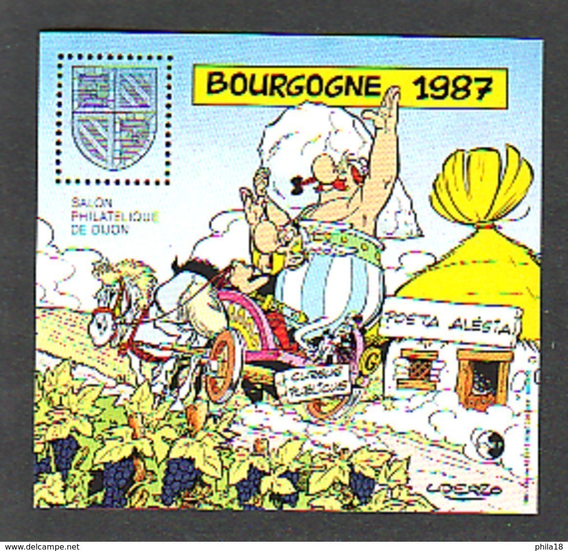 FRANCE BLOC CNEP N° 8 ** BOURGOGNE 1987 - ASTERIX -OBELIX  BD - BANDE DESSINEE ALESIA - CNEP