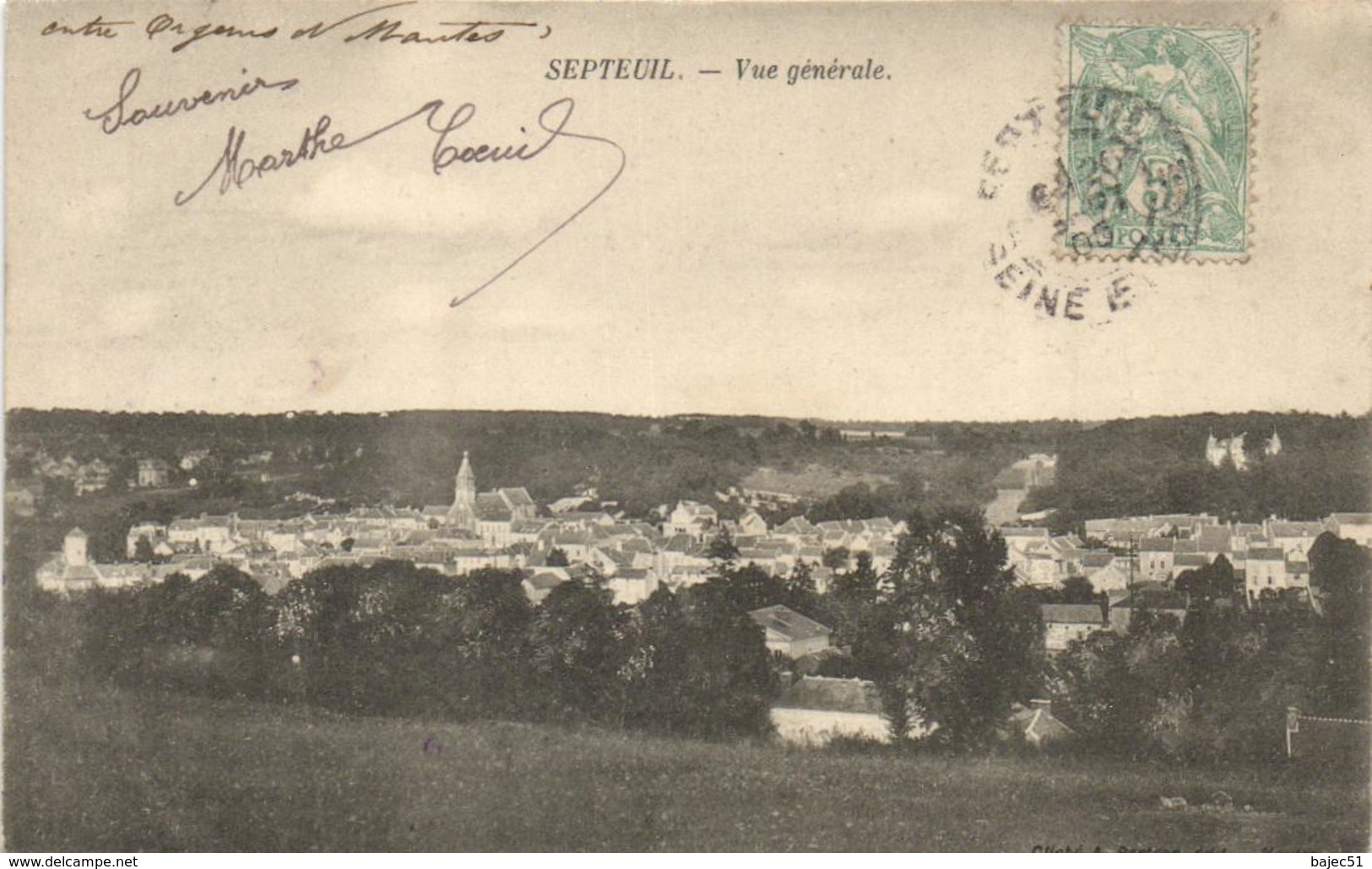 1 Cpa Septeuil - Vue Générale - Septeuil