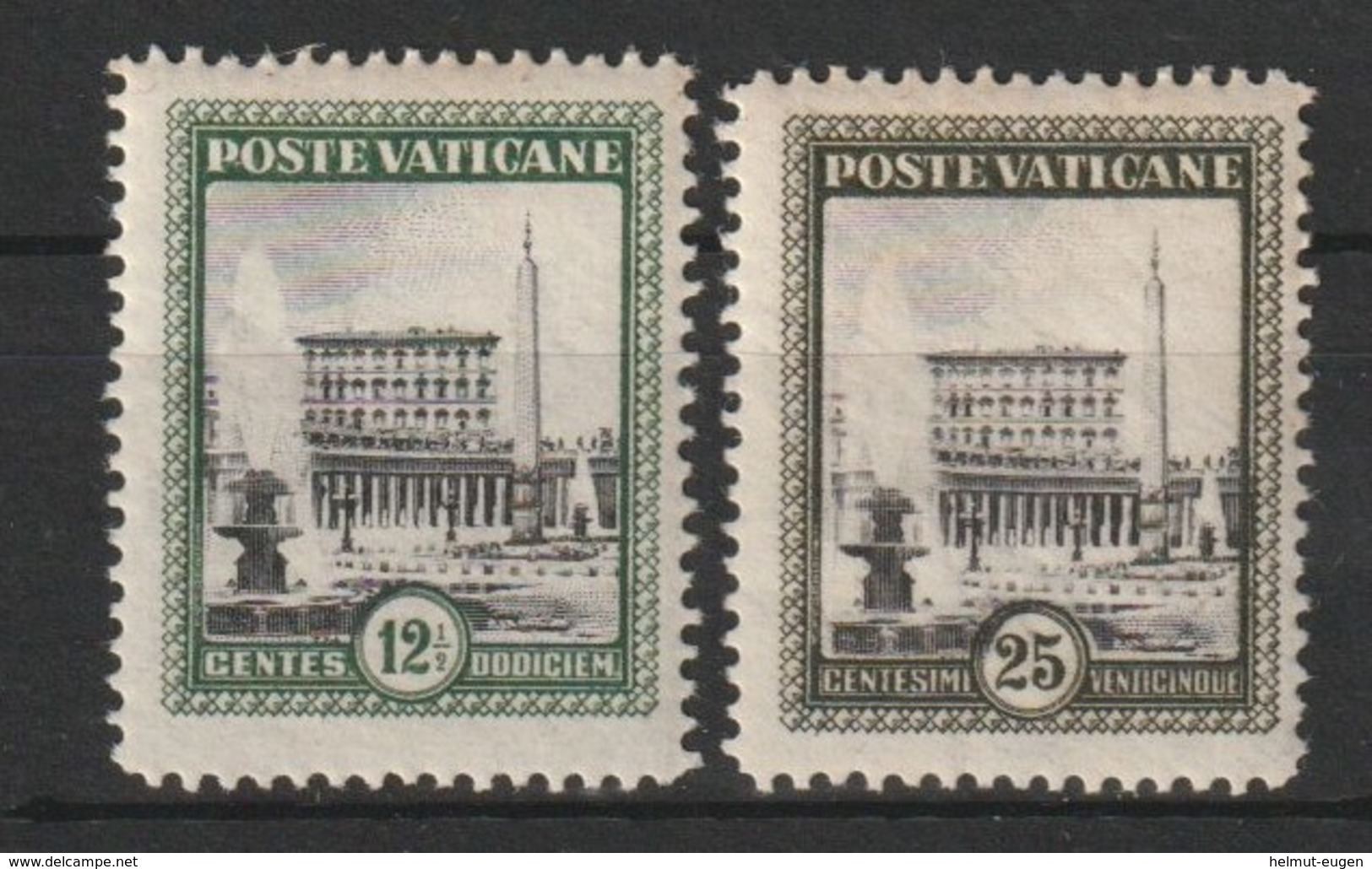 MiNr. 23, 25  Vatikanstadt 1933, 31. Mai. Freimarken. - Ongebruikt