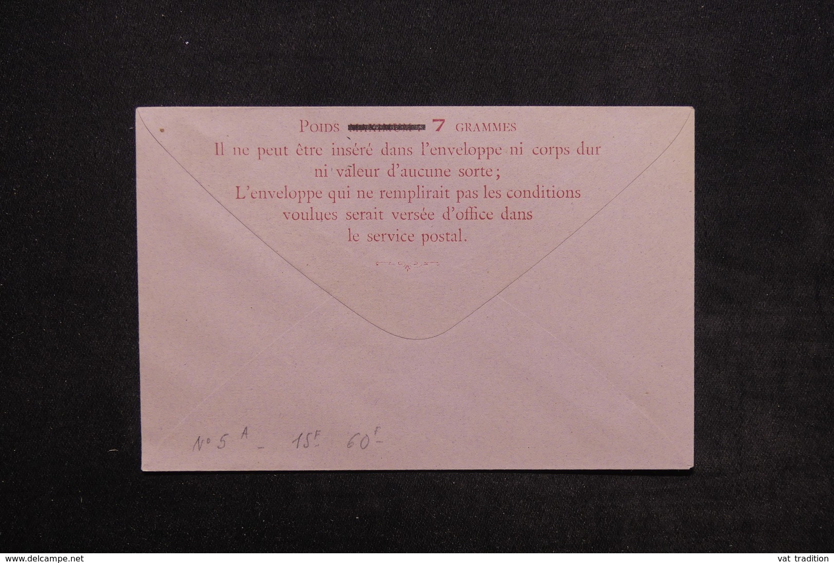 FRANCE - Enveloppe Pneumatique Type Chaplain Surchargé Non Circulé - L 24143 - Pneumatiques