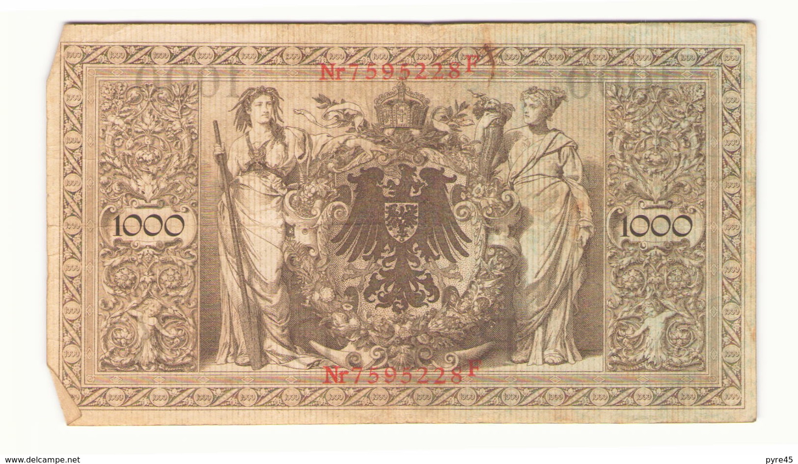 Allemagne Billet 1000 Mark 1910, ( Pliures, Déchirures, Rousseurs Taches  ) - 1.000 Mark