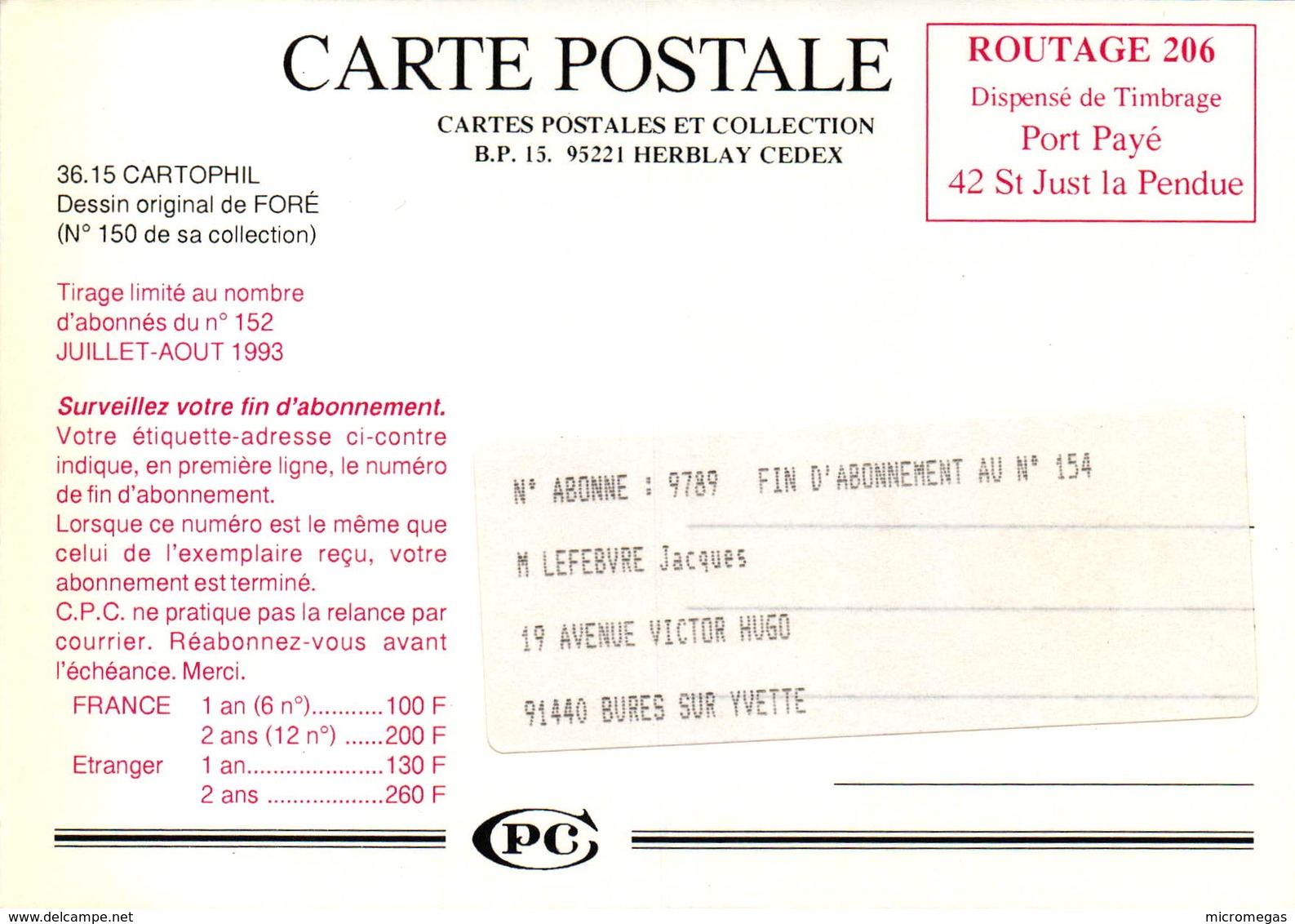 Cartes Postales Et Collections - 95220 Herblay - Dessin De Foré - Bourses & Salons De Collections