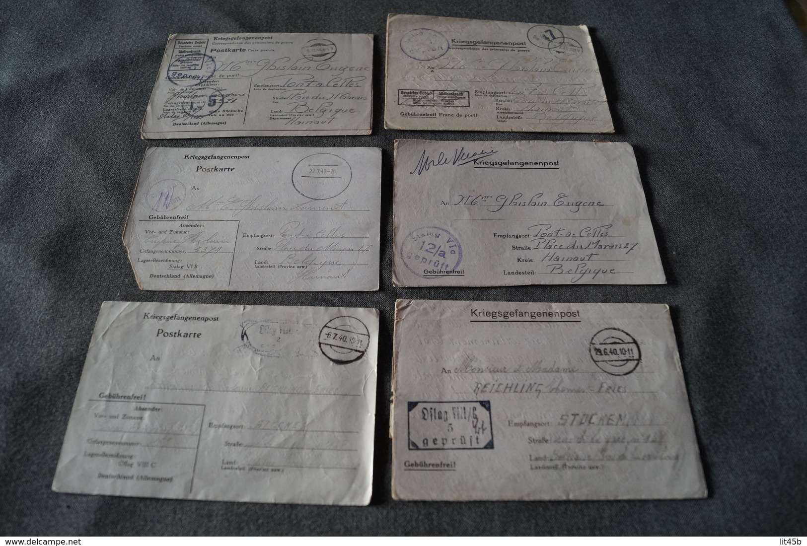 Superbe Lot De 6 Courriers Originaux Du Camp STALAG,prisonniers En Allemagne - 1939-45