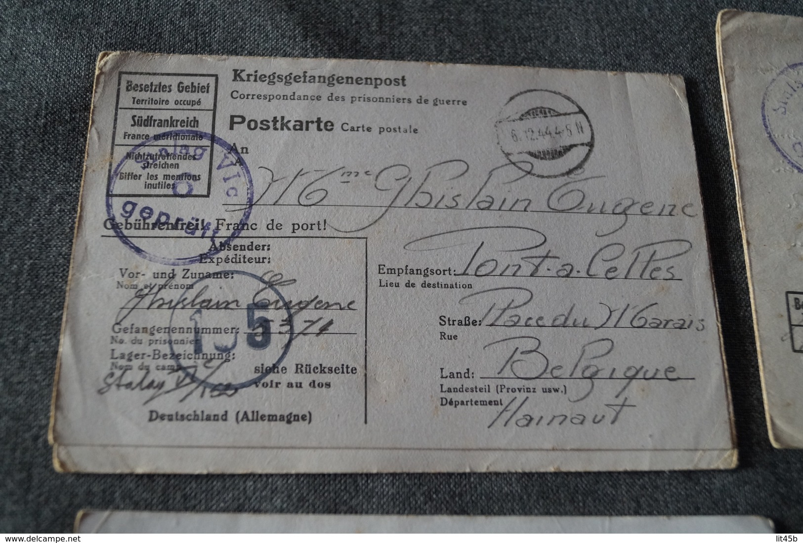 superbe lot de 6 courriers originaux du camp STALAG,prisonniers en Allemagne