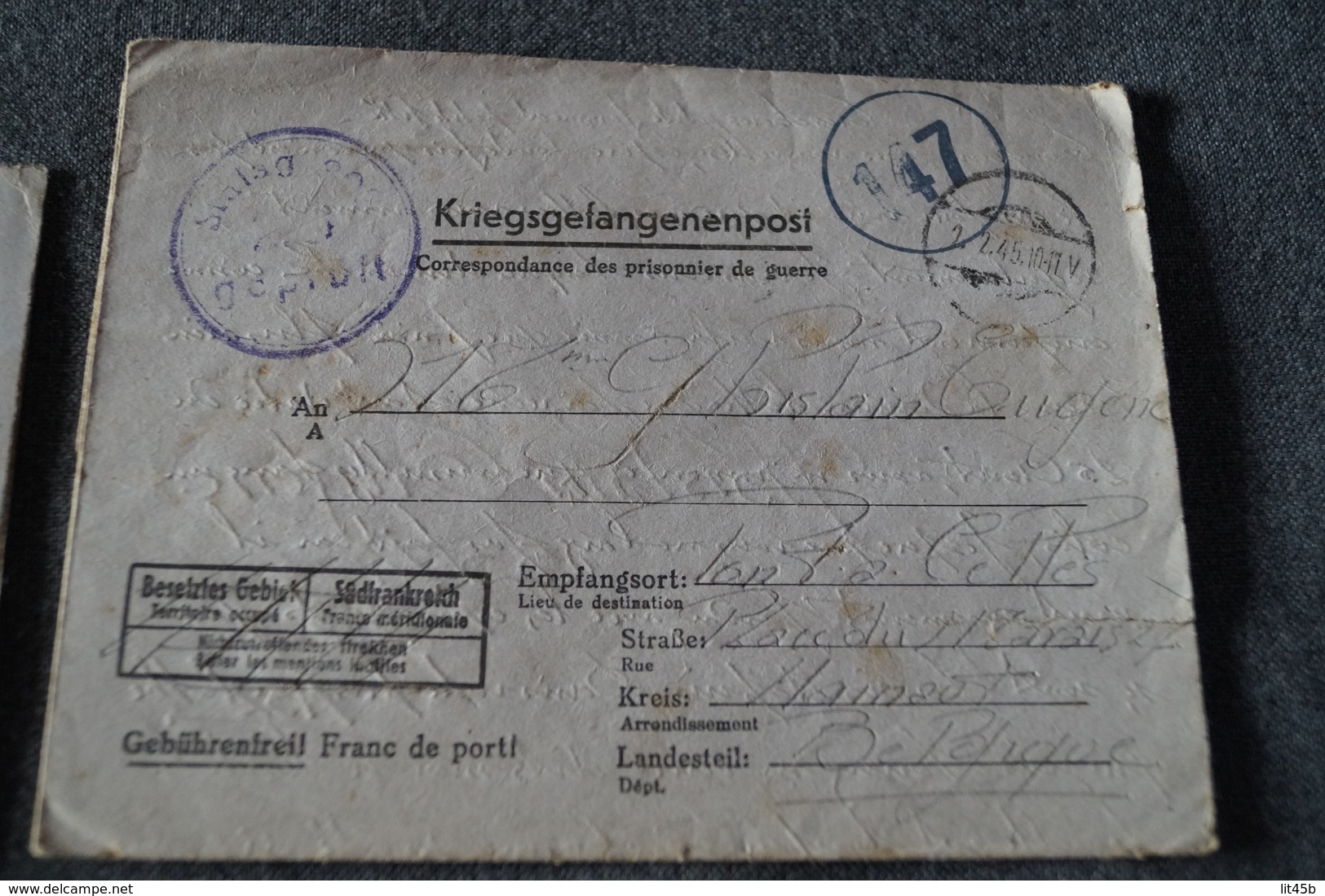 superbe lot de 6 courriers originaux du camp STALAG,prisonniers en Allemagne