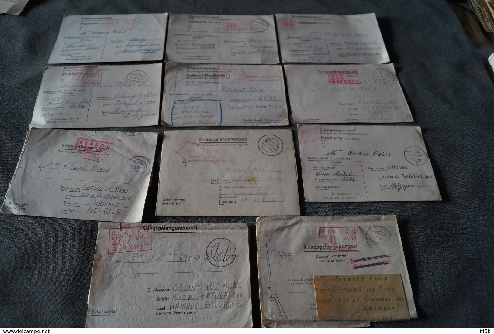 Superbe Lot De 11 Courriers Originaux Du Camp STALAG,Nicaise Maeck,prisonniers En Allemagne - 1939-45