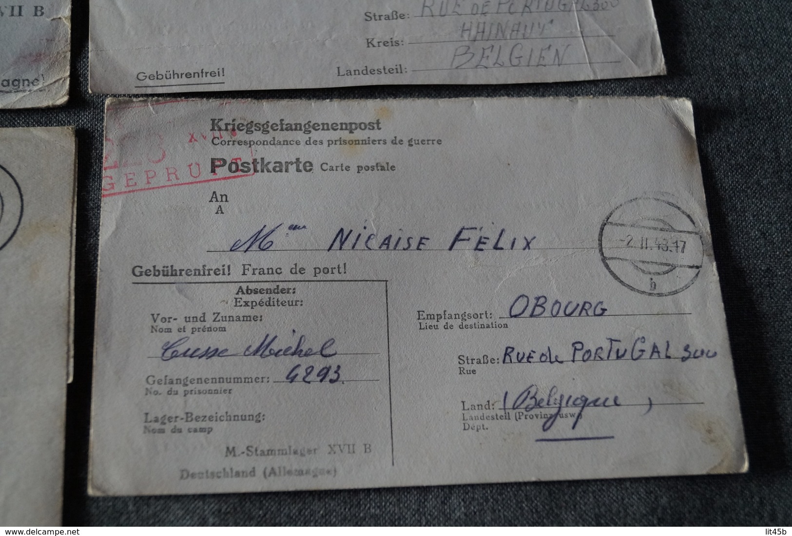 superbe lot de 11 courriers originaux du camp STALAG,Nicaise Maeck,prisonniers en Allemagne