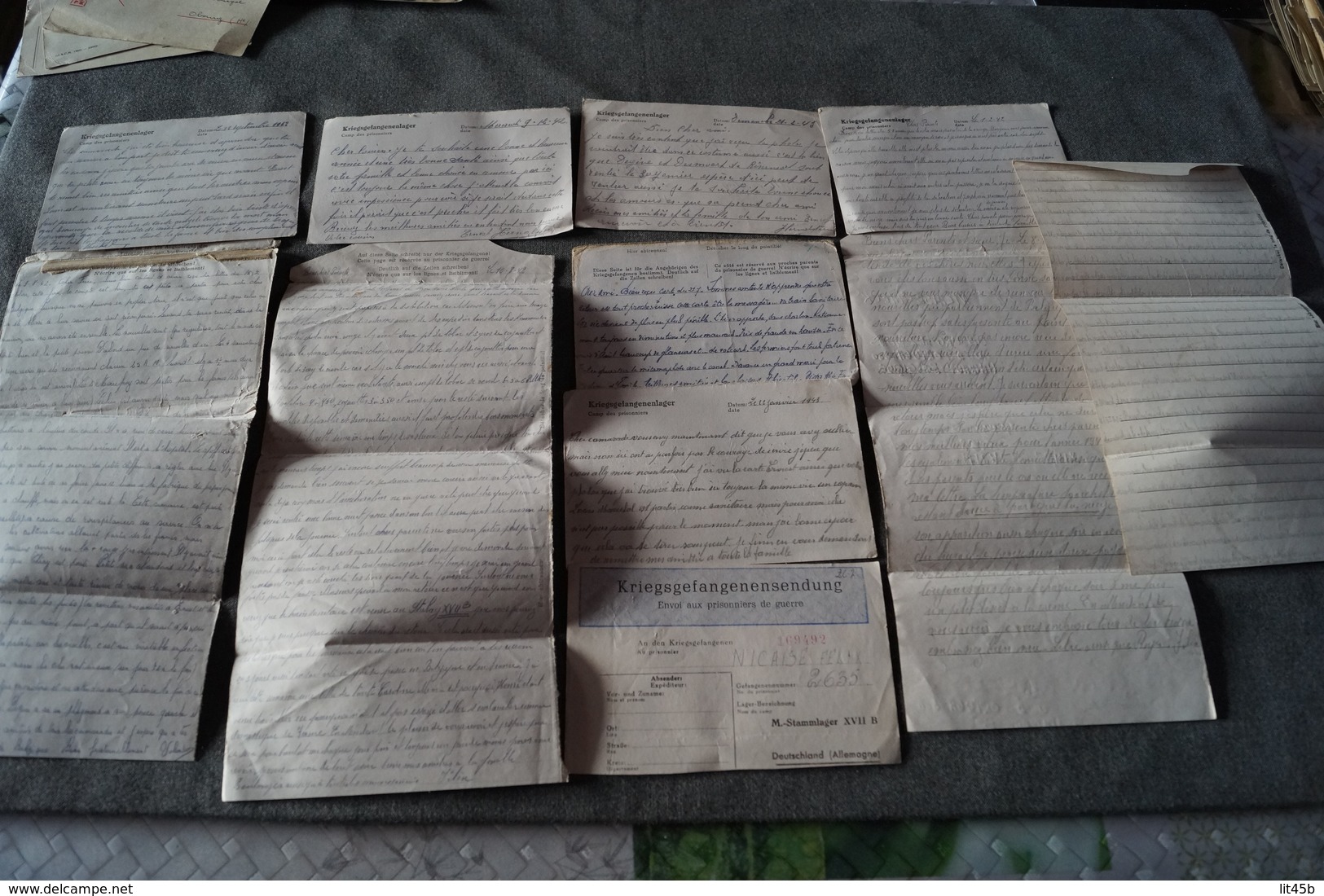 superbe lot de 11 courriers originaux du camp STALAG,Nicaise Maeck,prisonniers en Allemagne