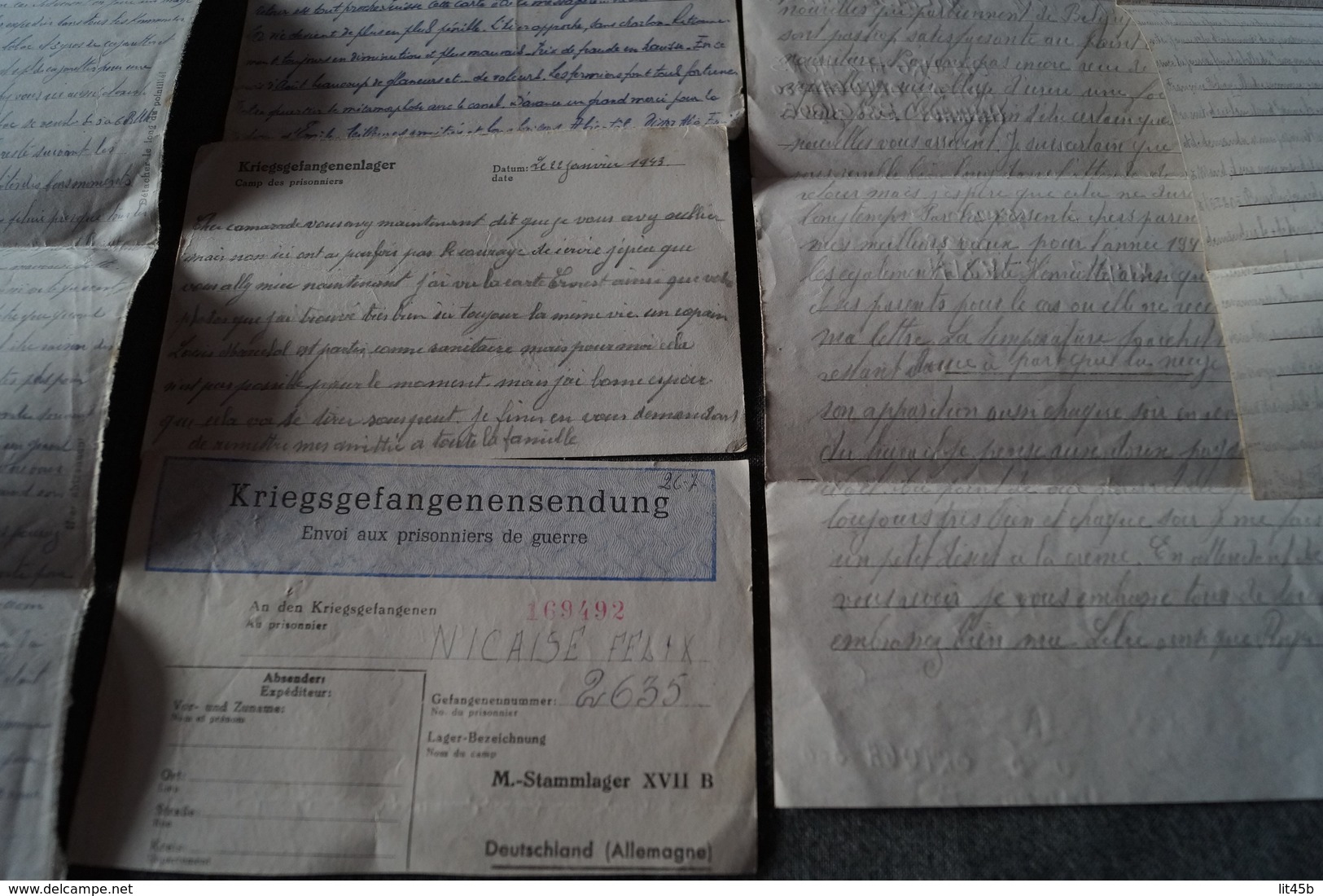 superbe lot de 11 courriers originaux du camp STALAG,Nicaise Maeck,prisonniers en Allemagne