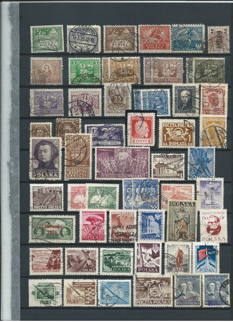 Poland (Polska) , Bigger Party Of Stamps On Stock-pages  (as Per Scans) Mixed Conservation - Collections